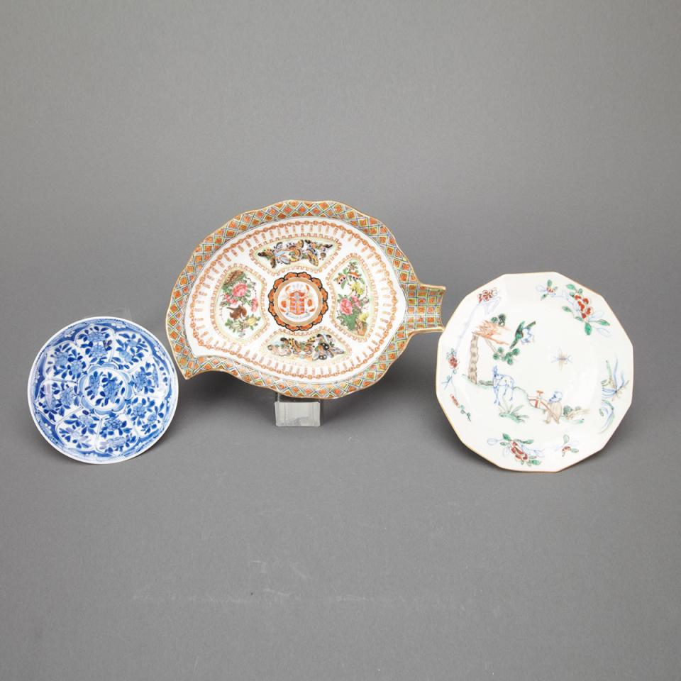 Three Export Porcelain Wares