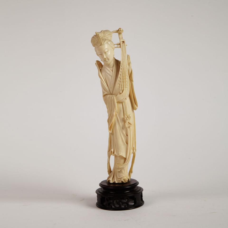 Ivory Carved Female Musician