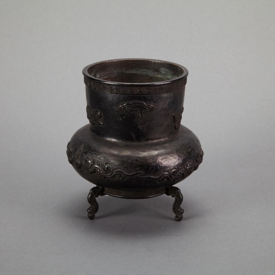 Small Bronze Tripod Censer, Japan, Late 19th Century