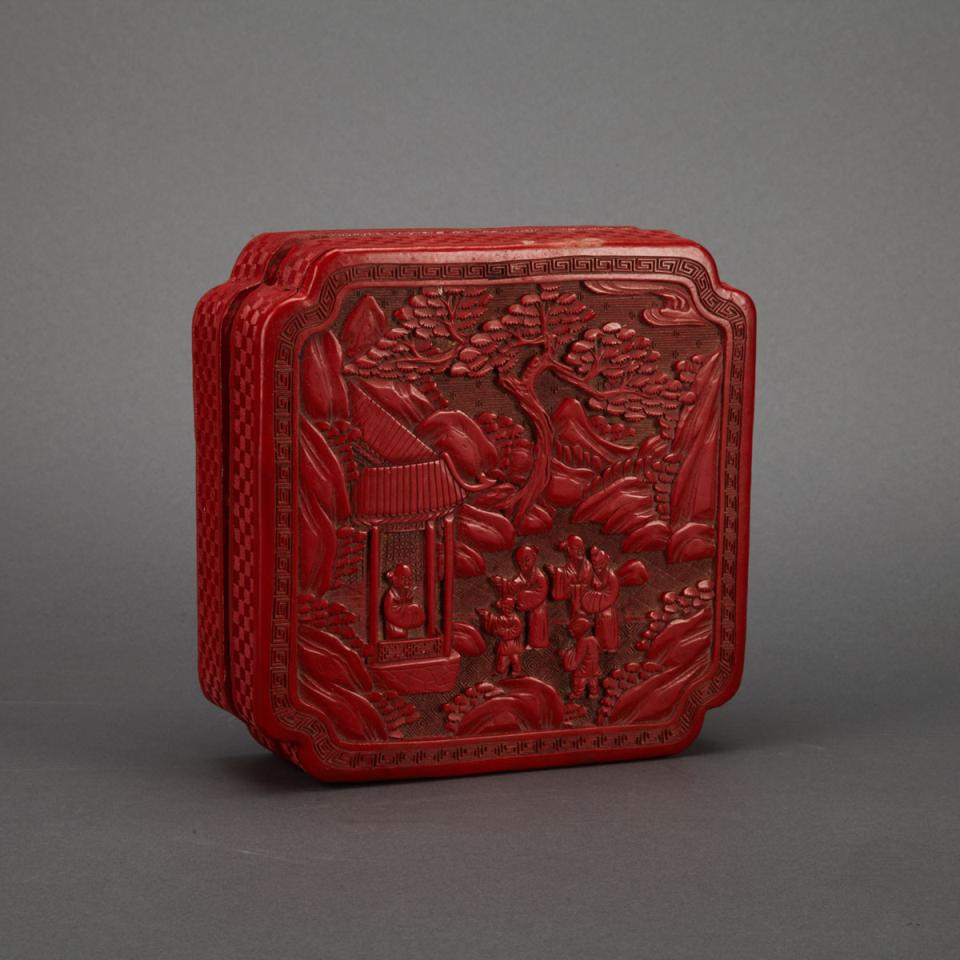 Cinnabar Lacquer Box and Cover, Late Qing Dynasty