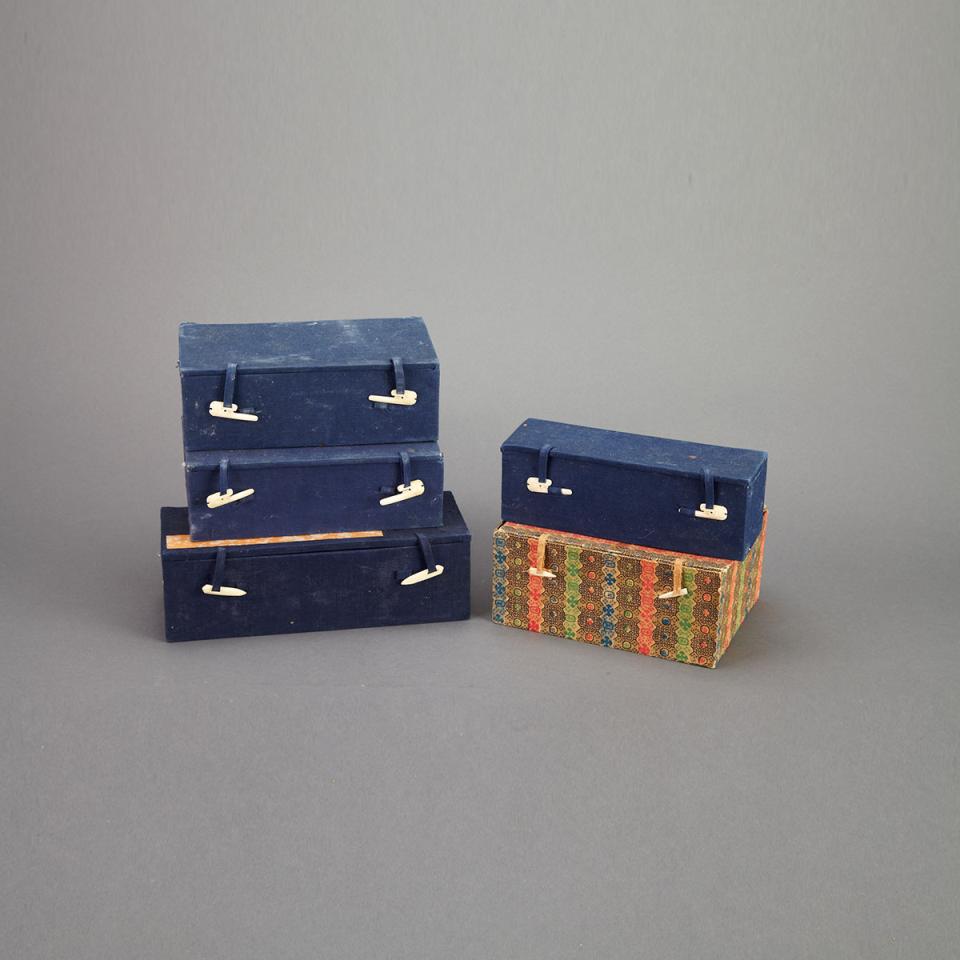 Five Old Chinese Storage Boxes, Early 20th Century