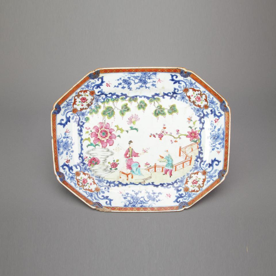 Large Export Famille Rose Serving Platter, 18th Century