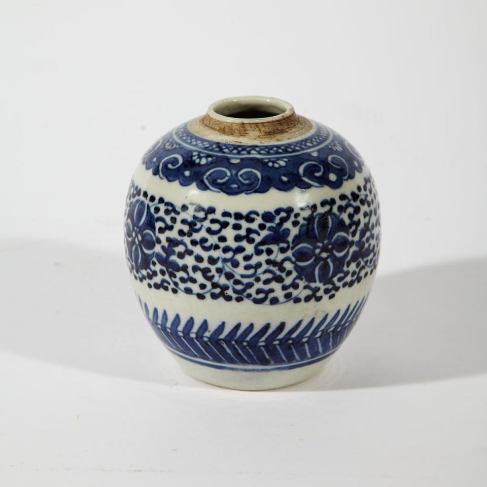 Blue and White Ginger Jar, 19th Century