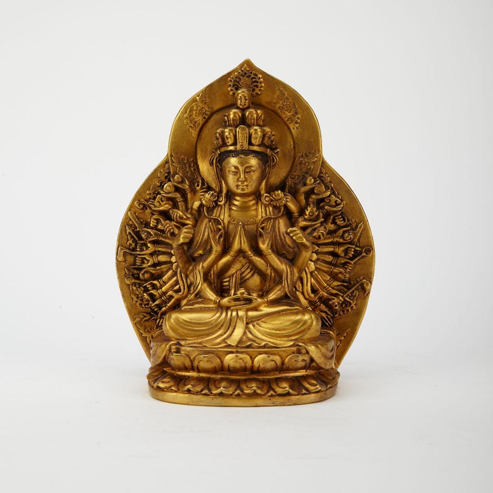 Copper Alloy Seated Figure of Avalokiteshvara, Yongle Mark 