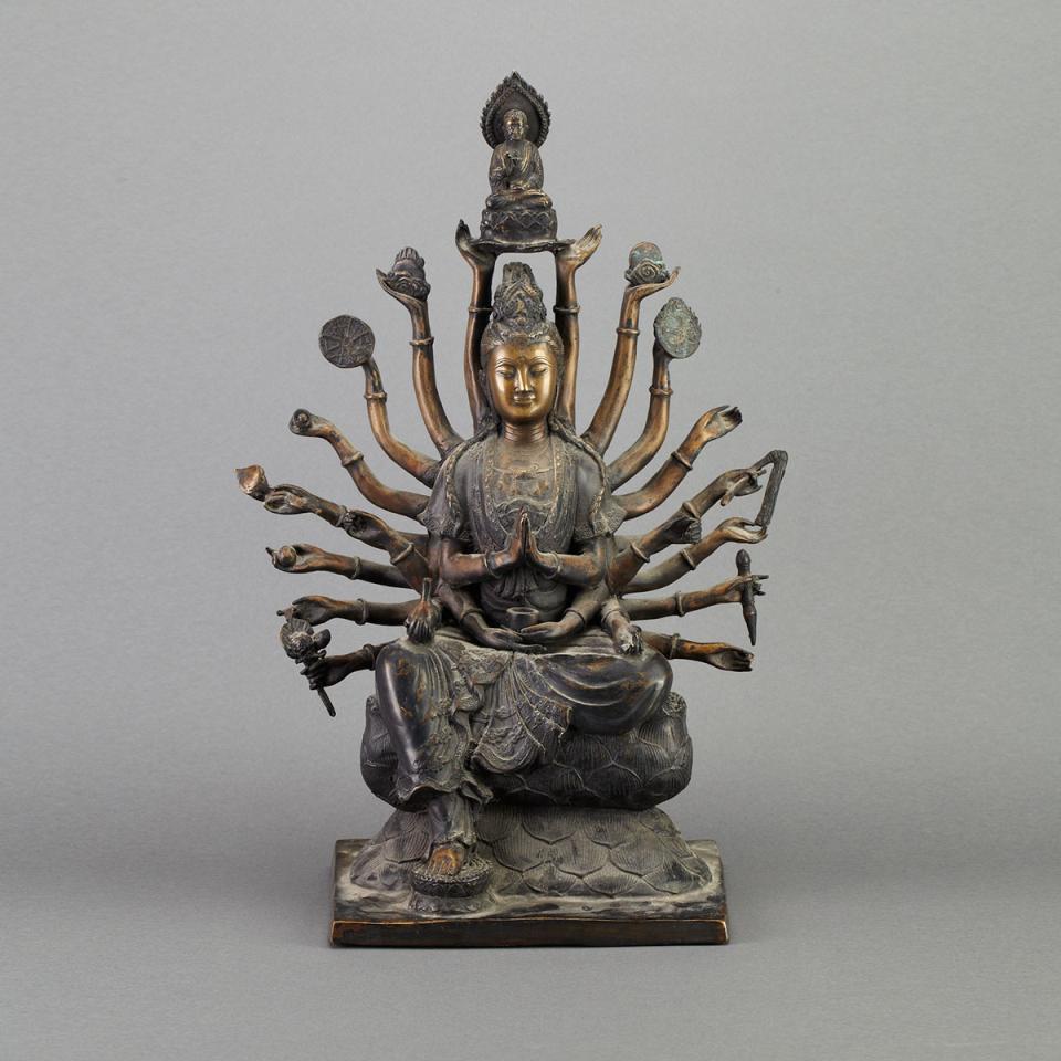 Large Bronze Figure of Guanyin