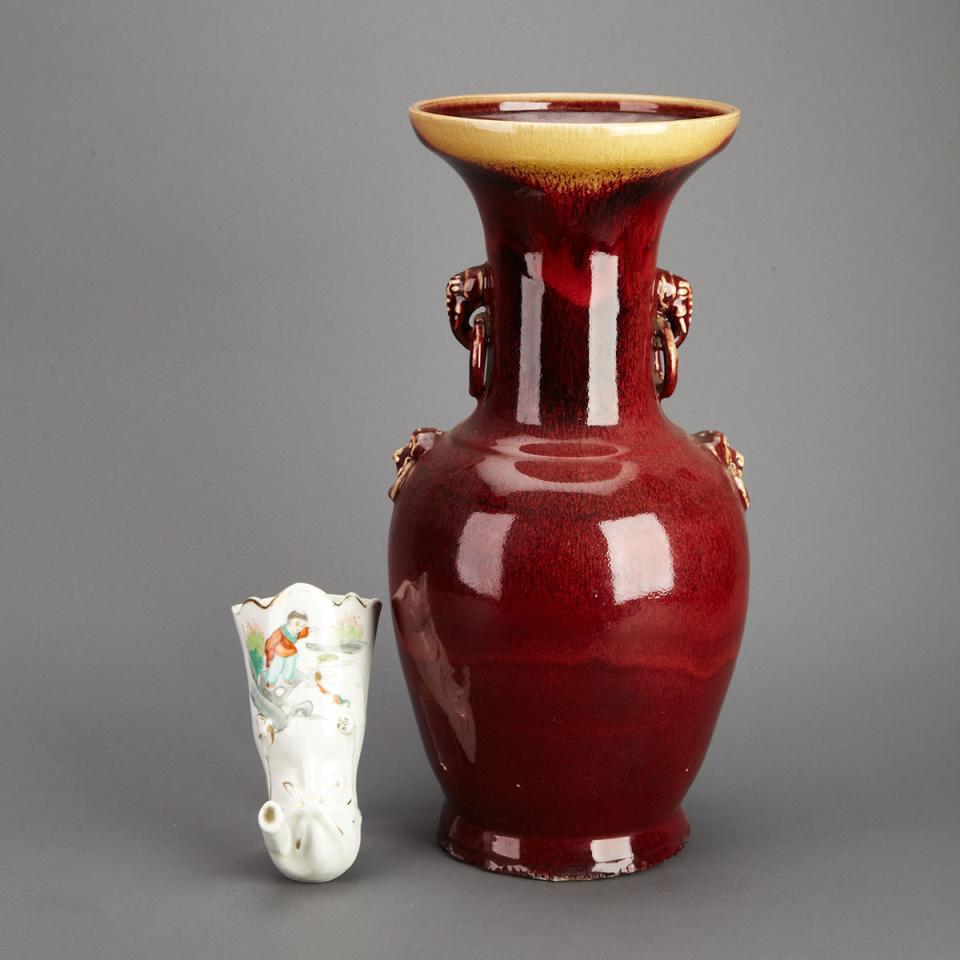 Large Oxblood Baluster Vase 