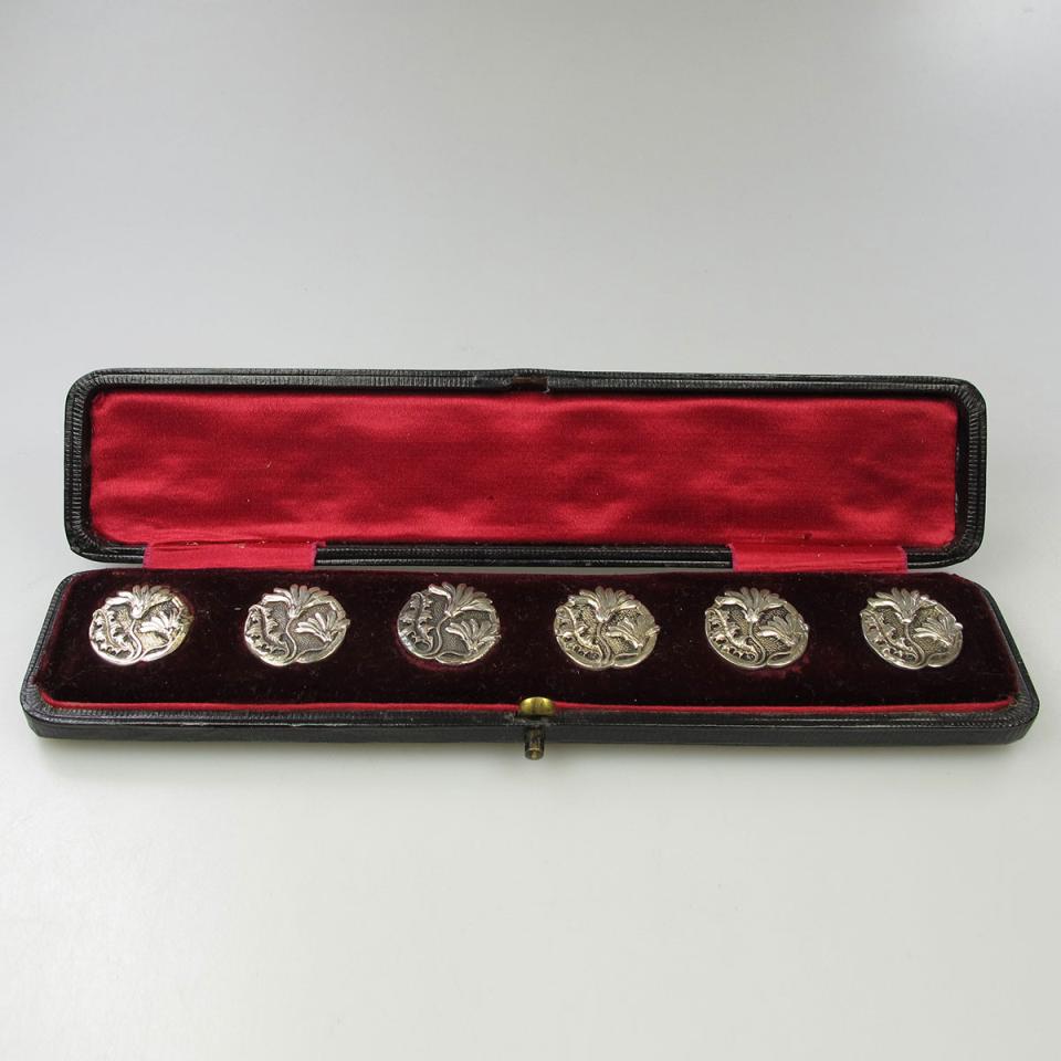 Set Of 6 English Silver Buttons 