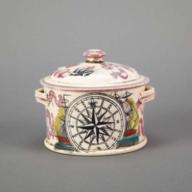 Sunderland Pink Lustre Tobacco Jar, 19th century