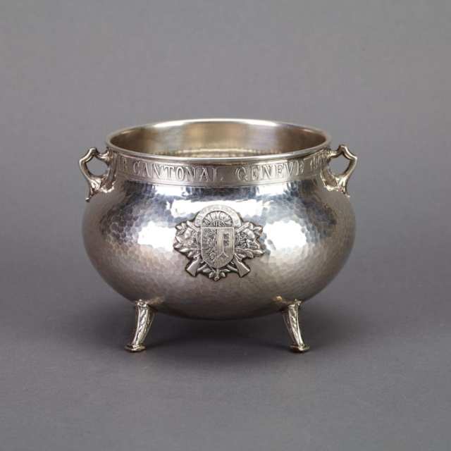 Swiss Silver ‘L’Escalade’ Cauldron-Form Vase, A. Guillermin, Geneva, 1902