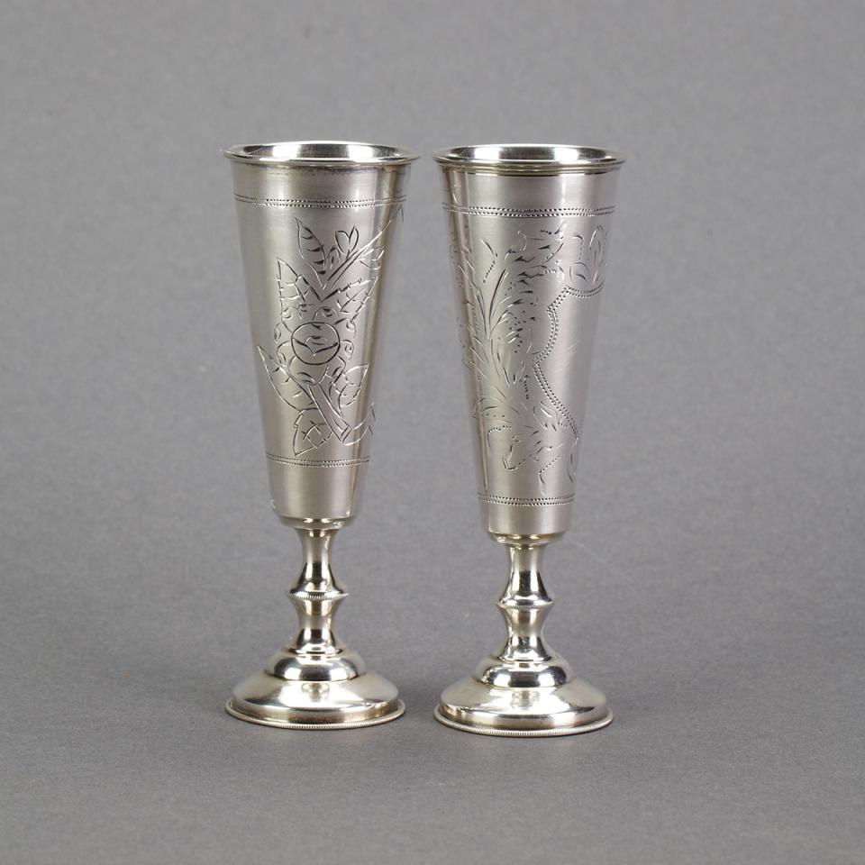 Two Russian Silver Kiddush Cups, Kiev, c.1900