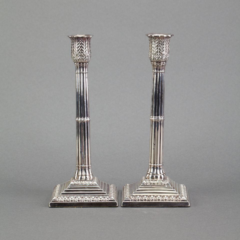 Pair of Victorian Silver Table Candlesticks, Martin & Hall, London and Sheffield, 1890