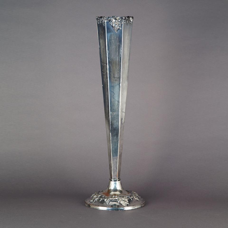 American Silver Plated Floor Vase, Lawrence B. Smith Co., Boston, Mass., early 20th century