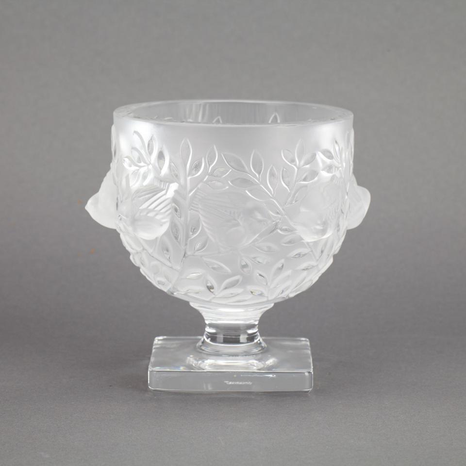 ‘Elisabeth’, Lalique Moulded and Partly Frosted Glass Vase, 20th century