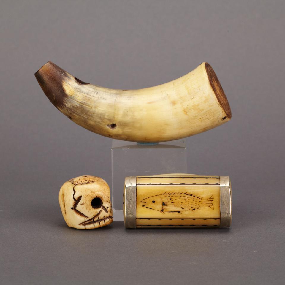 Two ‘Prisoner of War’ Carved Bone Pieces, early 19th century