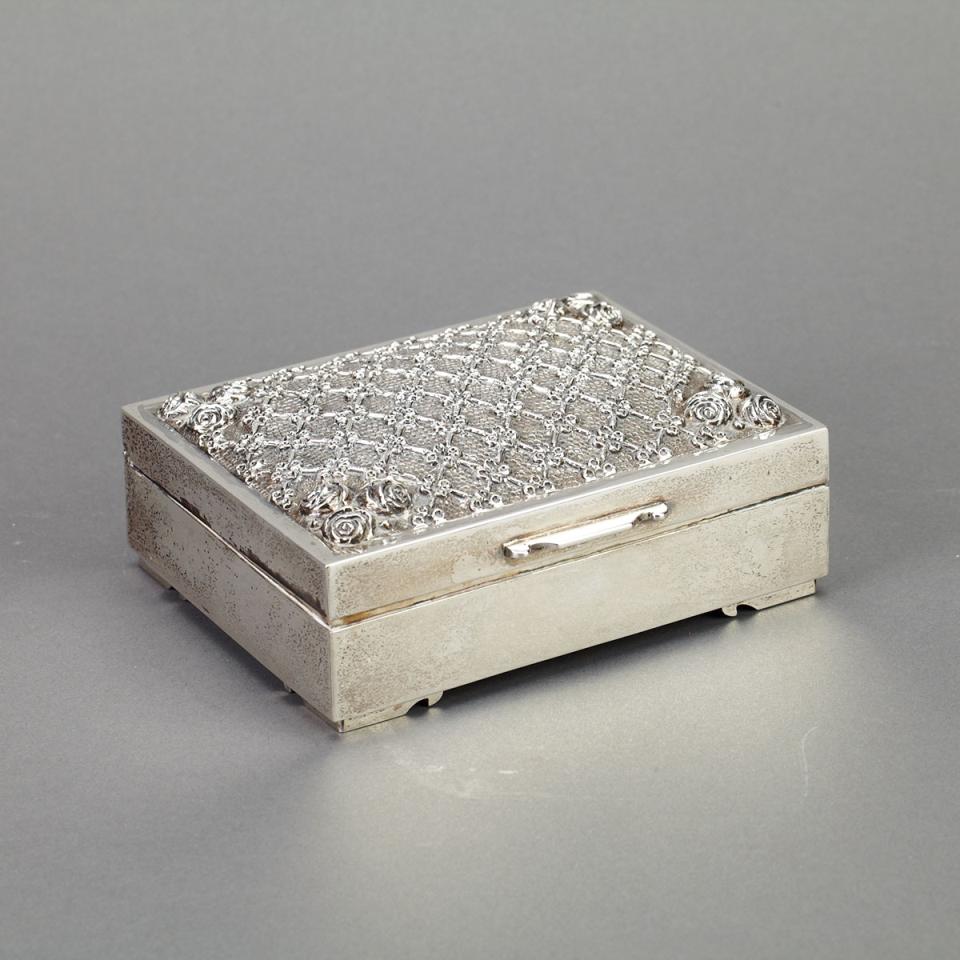 Japanese Silver Cigarette Box, early 20th century