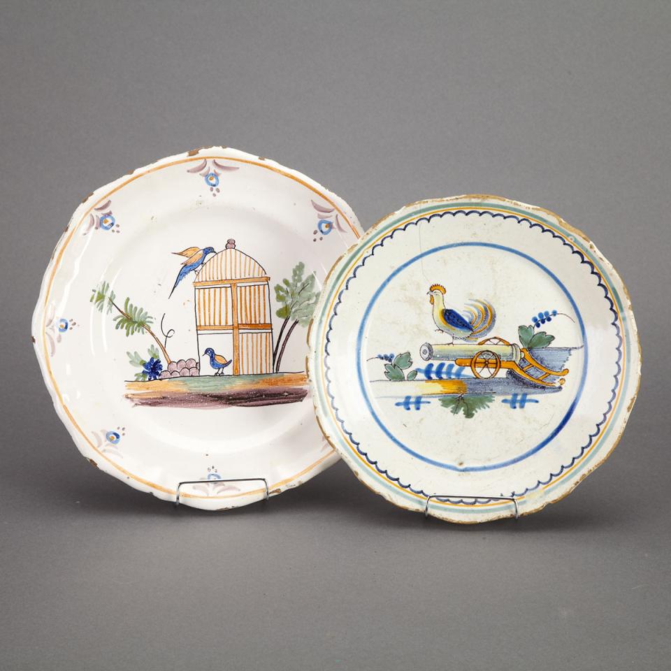 Two French Faience Plates, 19th century