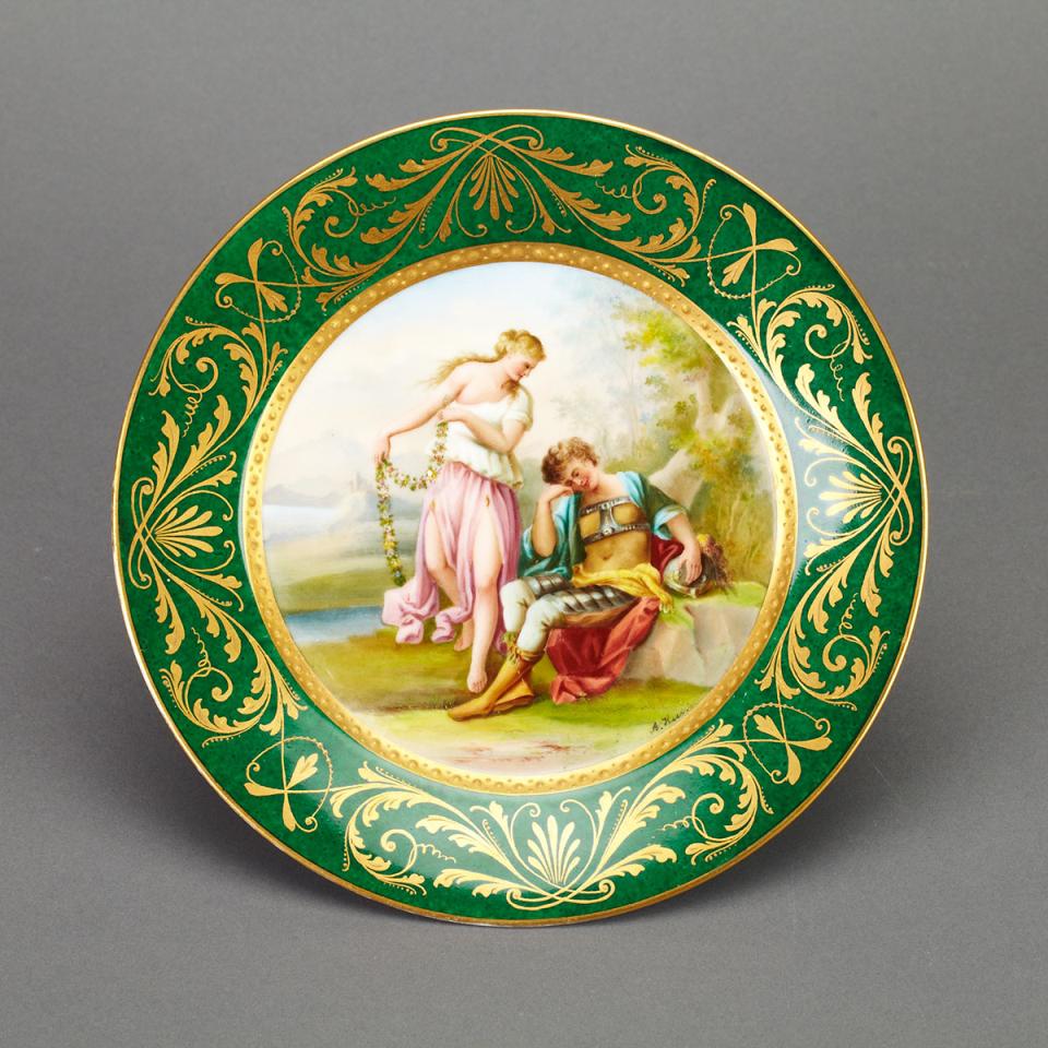 ‘Vienna’ Cabinet Plate, ‘Endymion’, signed A. Hier, c.1900