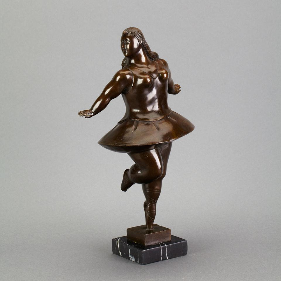 Patinated Bronze Figure of a Dancer, 20th century