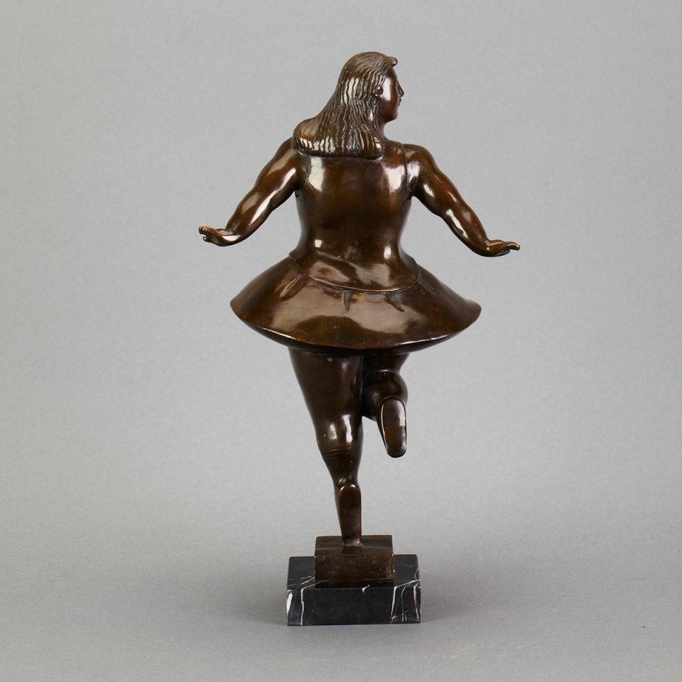 Patinated Bronze Figure of a Dancer, 20th century