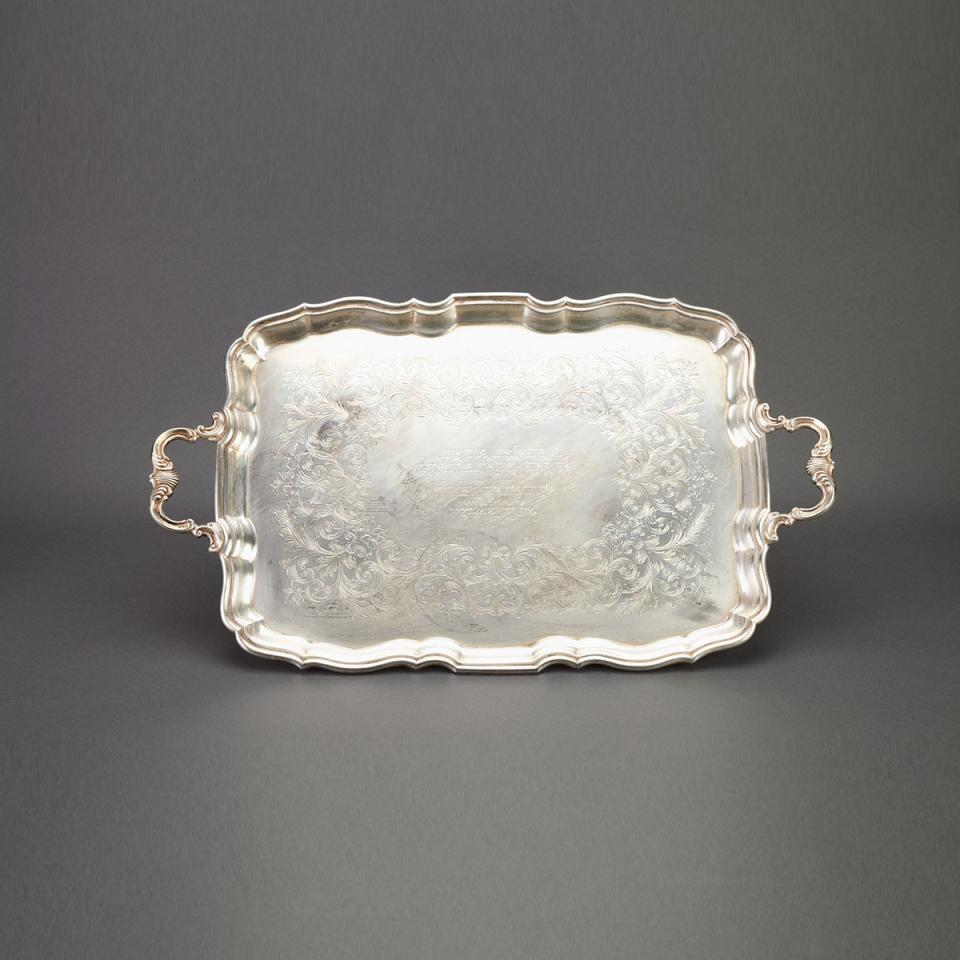 Canadian Silver Two-Handled Serving Tray, Henry Birks & Sons, Montreal, Que., 1940