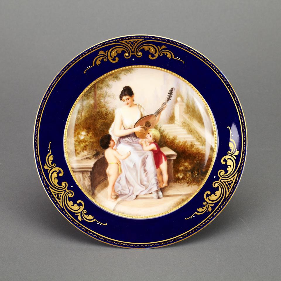 ‘Vienna’ Cabinet Plate, ‘The Song’, signed K. Weh, c.1900