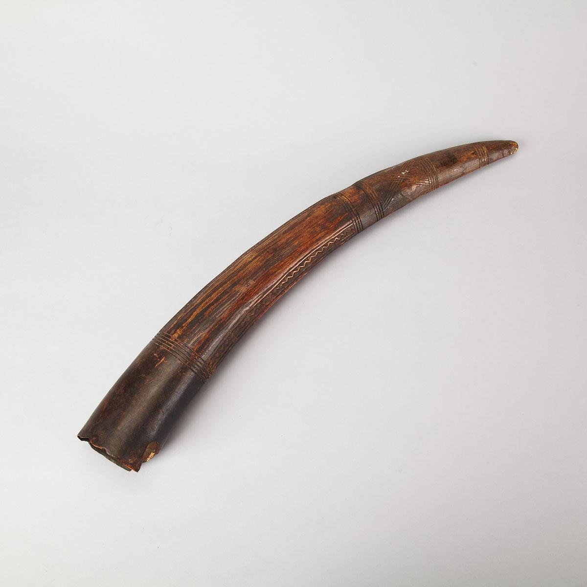 Tinted African Carved Elephant Tusk