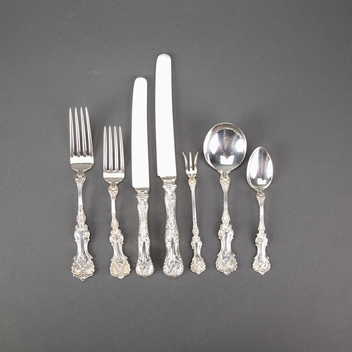 American Silver ‘Pompadour’ Pattern Flatware Service, Whiting Mfg. Co., New York, N.Y., early 20th century