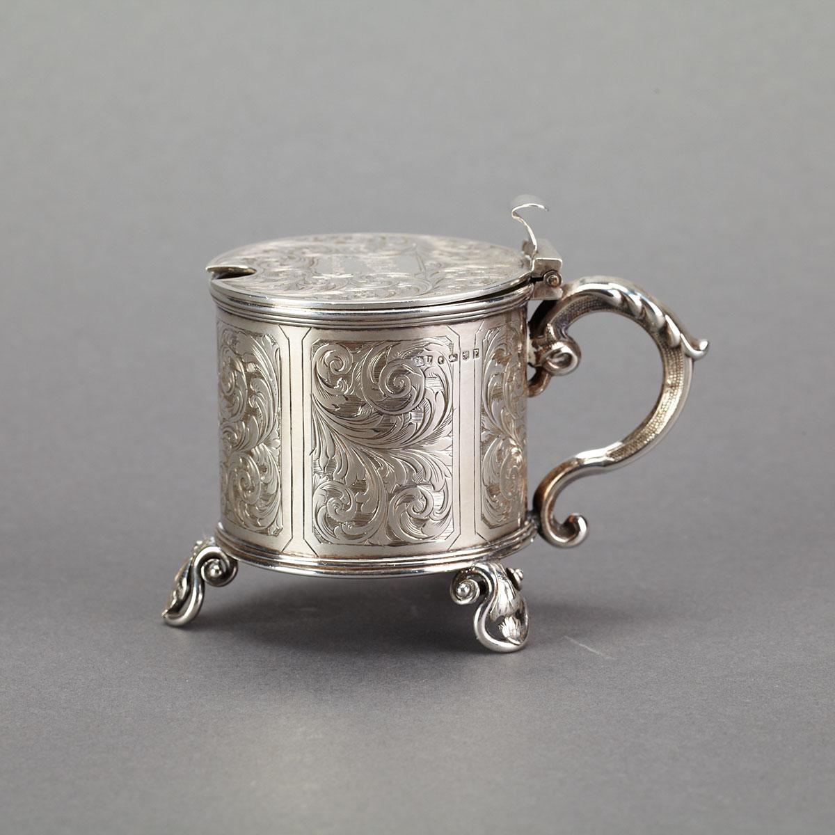 Victorian Silver Mustard Pot, George Unite, Birmingham, 1854