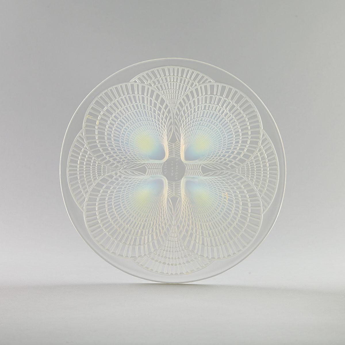 ‘Coquilles’, Lalique Moulded Opalescent Glass Plate, 1930s