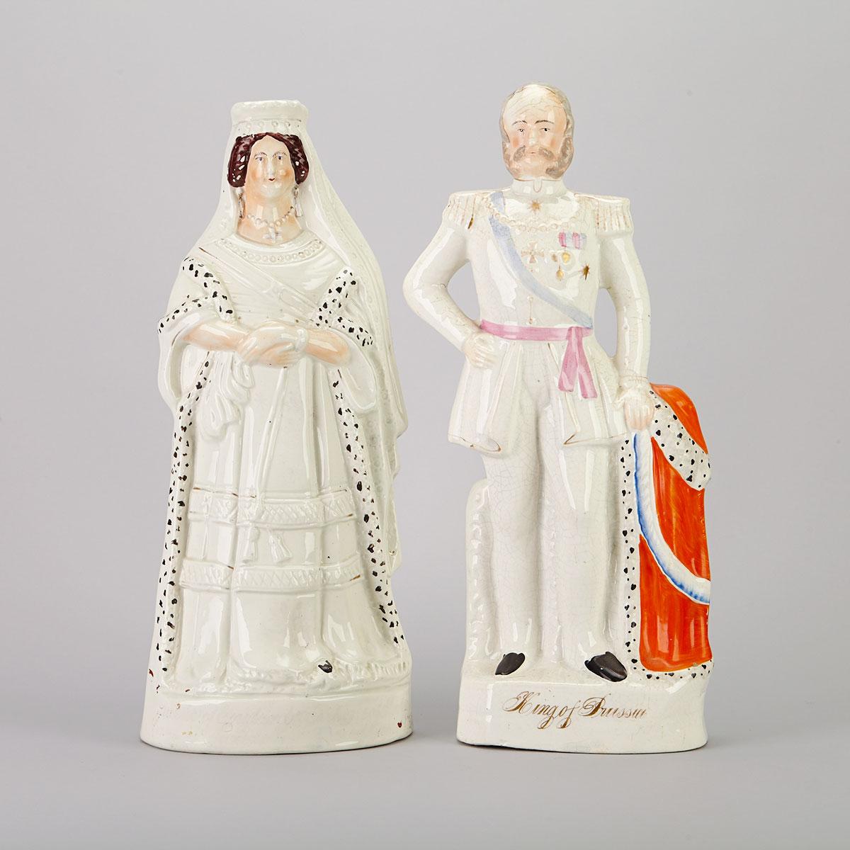 Staffordshire Figures of Queen Victoria and King of Prussia, 19th century