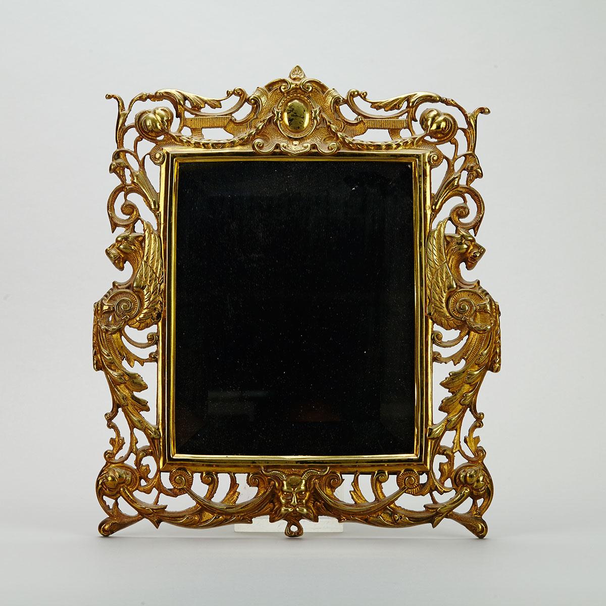 Victorian Renaissance Revival Gilt Brass Mirror, c.1900
