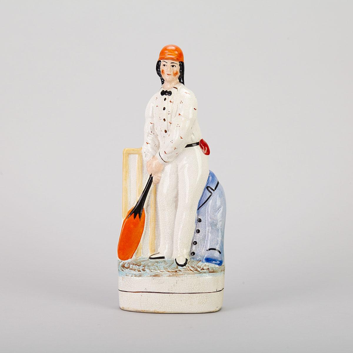 Staffordshire Figure of a Cricketer, late 19th century