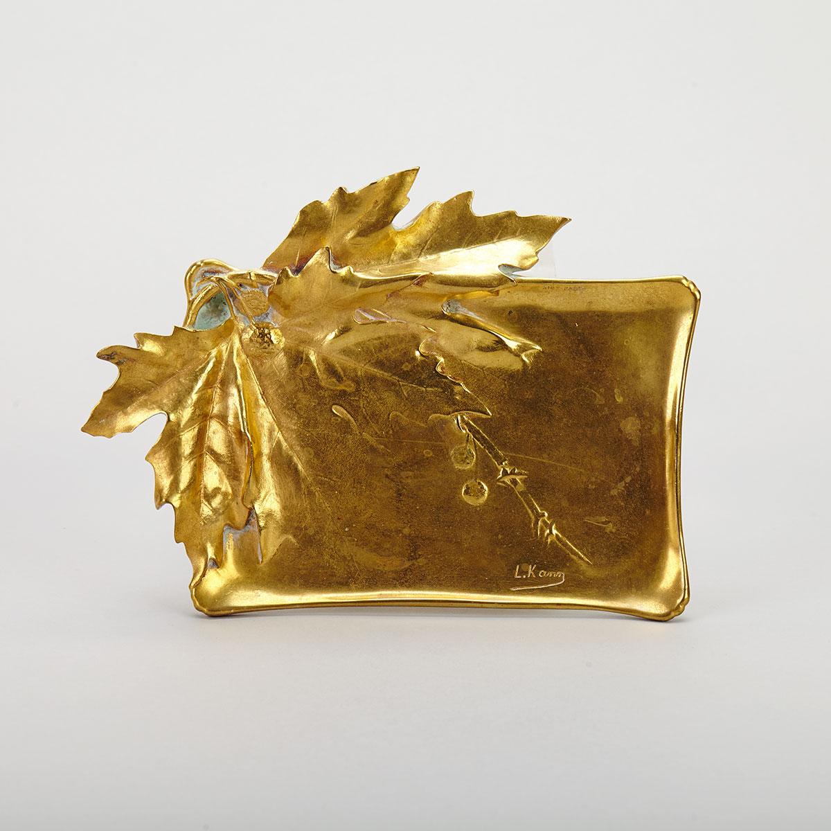 Léon Kann (French, 1859-1925) Gilt Bronze Vide Poche, c.1910