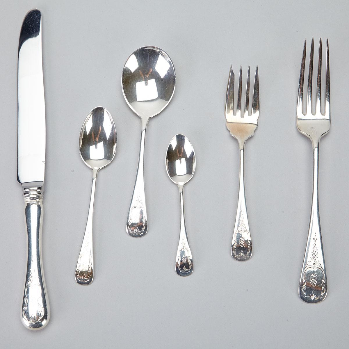 Canadian Silver ‘Brentwood’ Pattern Flatware Service, Henry Birks & Sons, Montreal, Que., 20th century