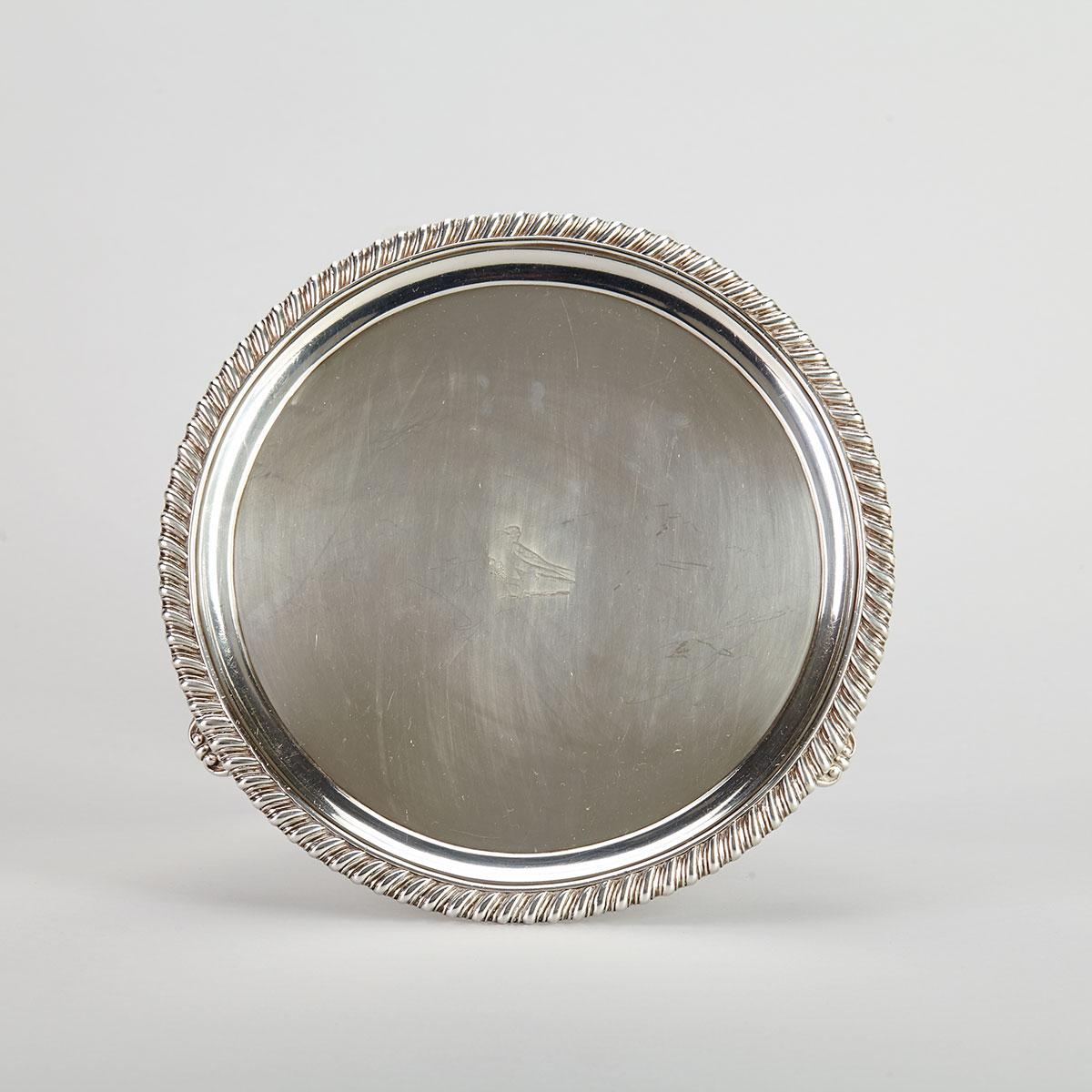William IV Silver Circular Salver, William Brown, London, 1831