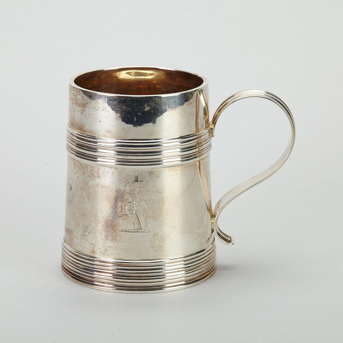 English Silver Mug, Fowler & Polglaze, London, 1937