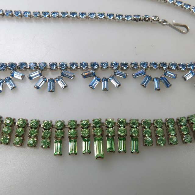 Two Sherman Silver-Tone Metal Necklaces 