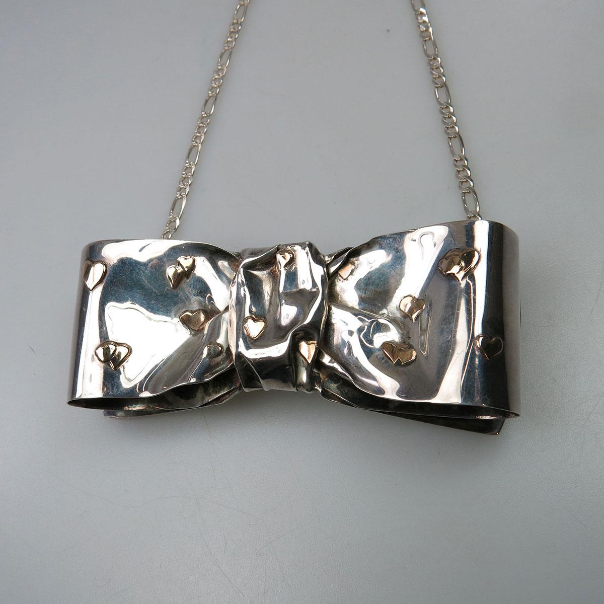 Mimi Shulman Canadian Sterling Silver Bow Tie Pendant