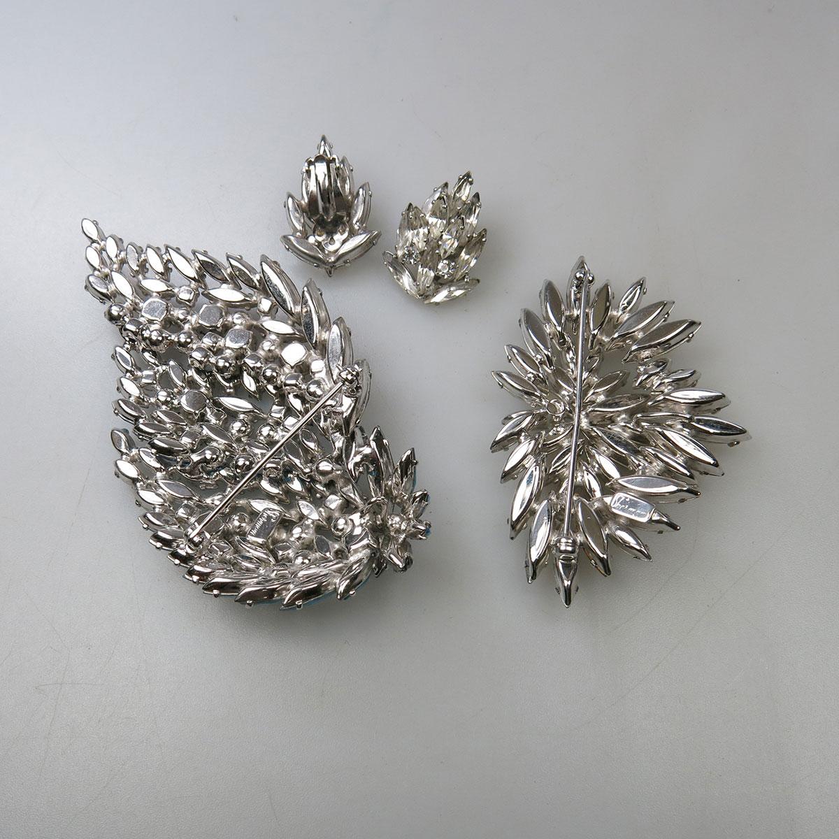 Two Sherman Silver Metal Brooches