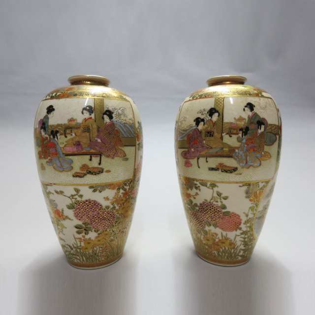 Finely Painted Satsuma Vase, Signed Kinkozan, Meiji Period, Circa 1910