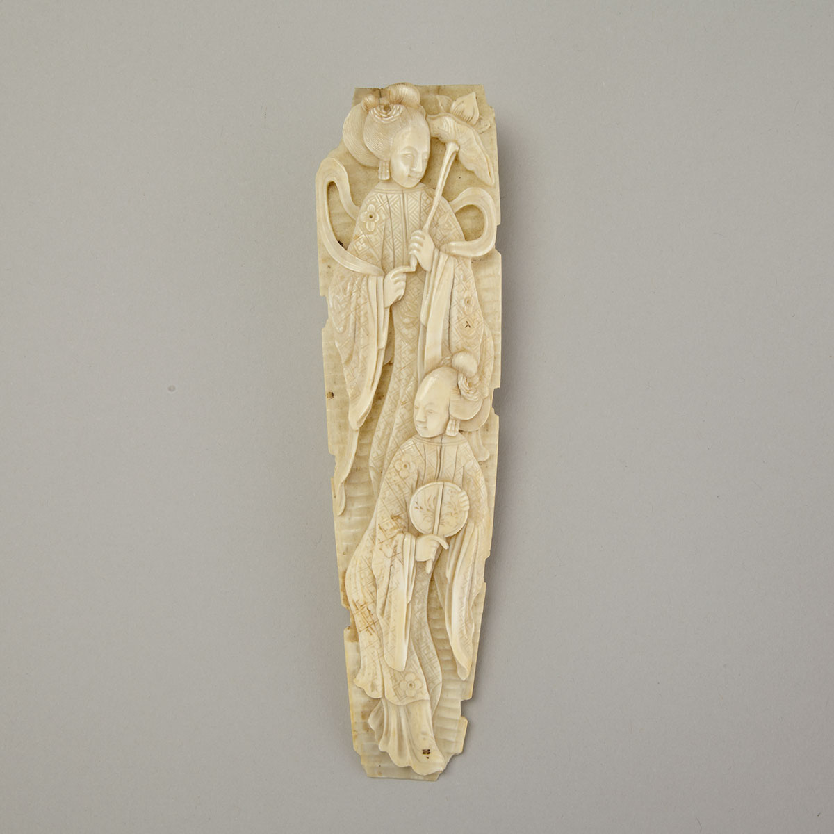 Ivory carved Garment Panel, Mid 19th Century