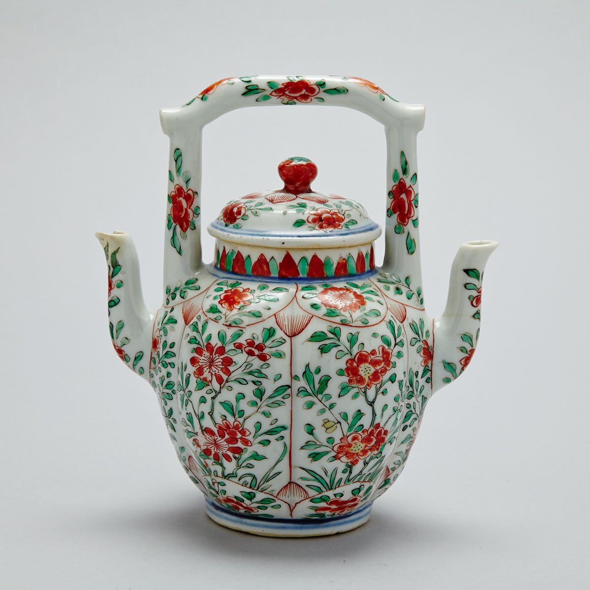 Export Famille Verte ‘Double Spout’ Teapot, Kangxi Period (1662-1722)