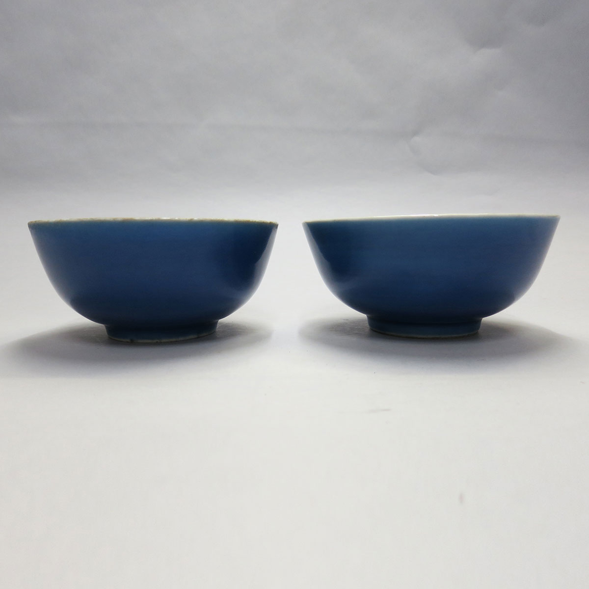 Pair Blue Ground Bowls, 19th Century