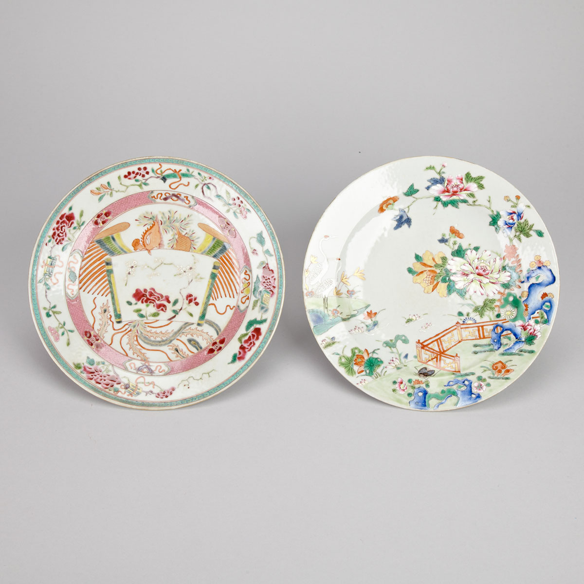 Two Export Famille Rose Dishes, 19th Century