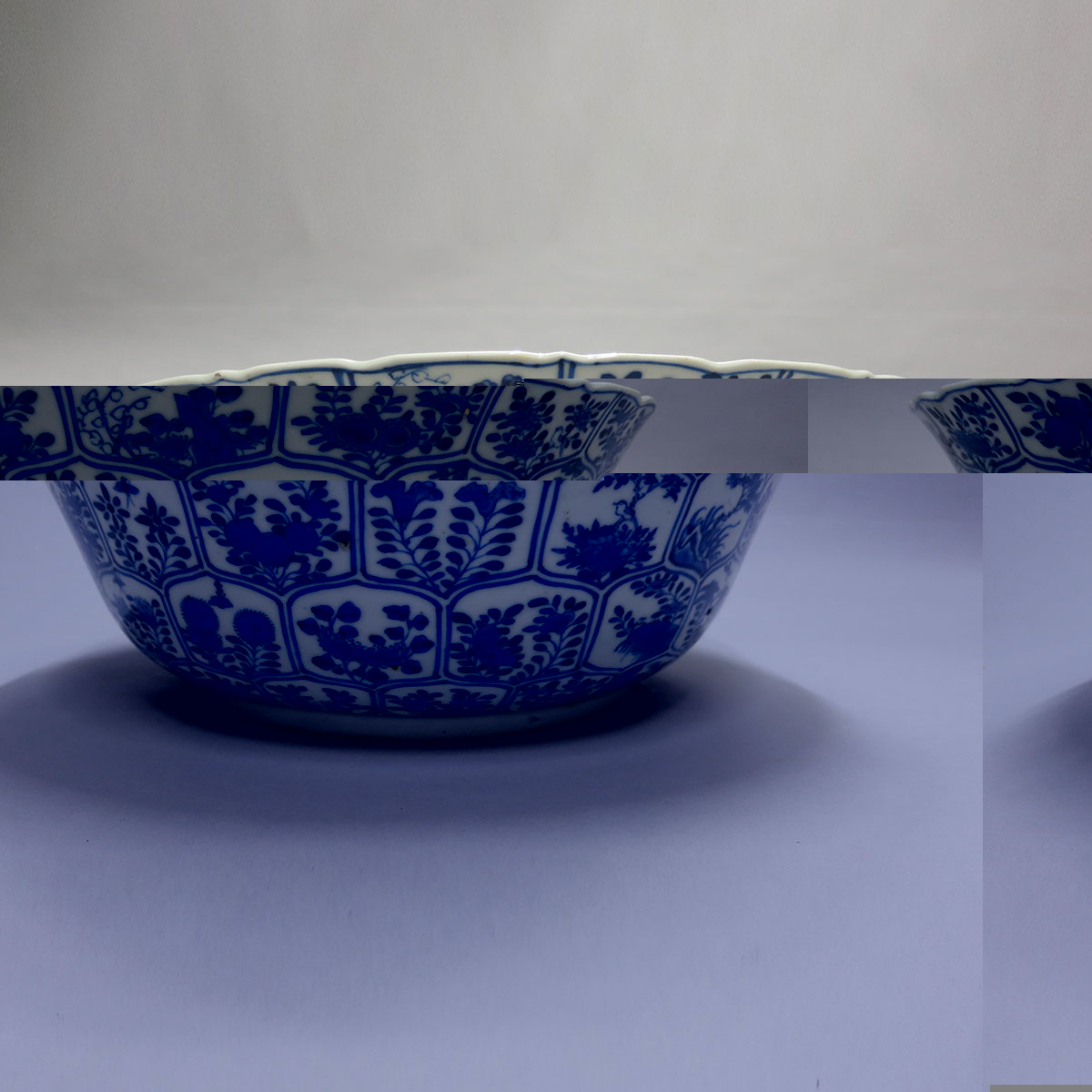Export Blue and White Punch Bowl, Kangxi Mark, Early 20th Century