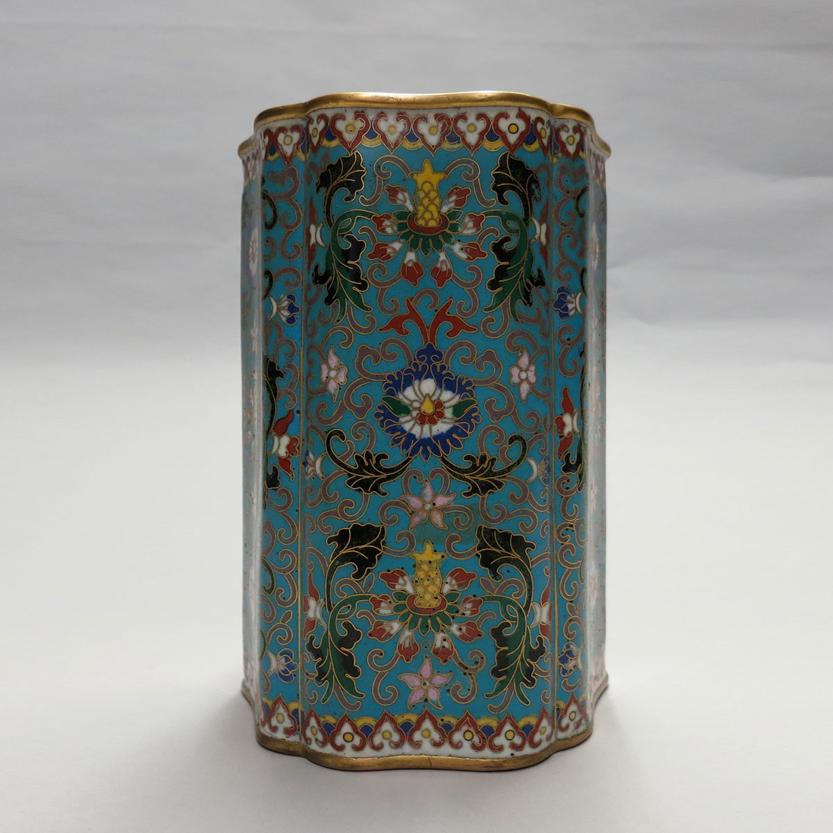 Cloisonné Enamel Cylinder Vase, First Half 20th Century