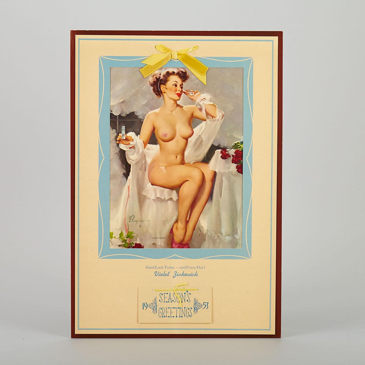 Gil Elvgren (Amercian, 1914-1980) Two Pin Up Calendars, ’Captivating’  Nude, 1951
