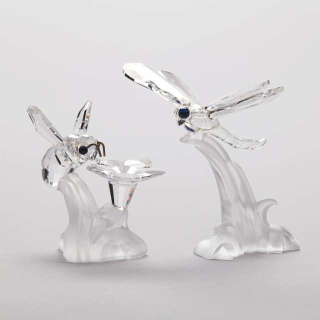 Ten Swarovski Crystal Flowers and Animals, late 20th/early 21st century