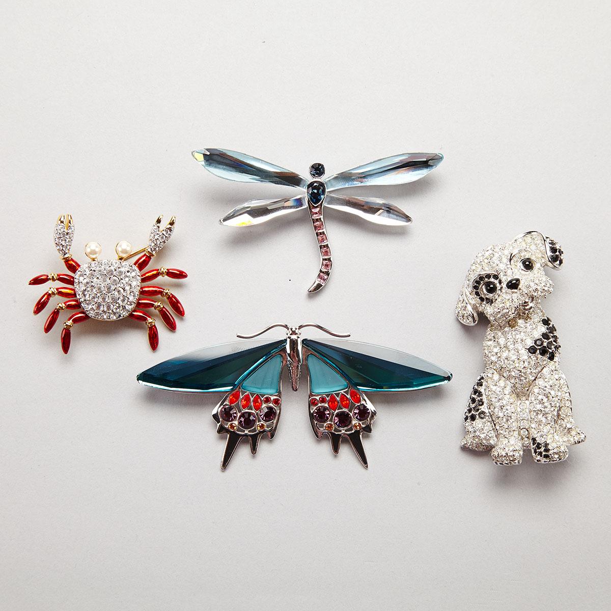 Fifteen Swarovski Crystal Brooches, late 20th/early 21st century