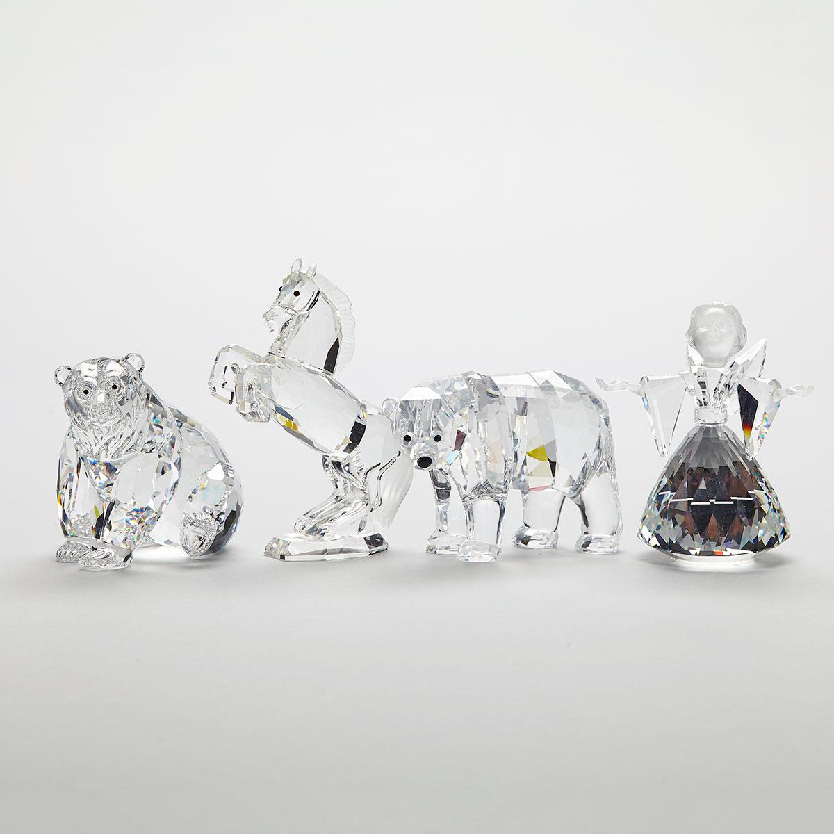 Four Swarovski Crystal Figurines, early 21st century